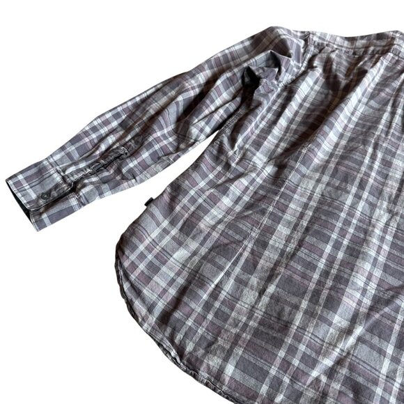 John Varvatos Plaid Button-Down Shirt Long Sleeve 100% Cotton Purple Size Large - Picture 10 of 13
